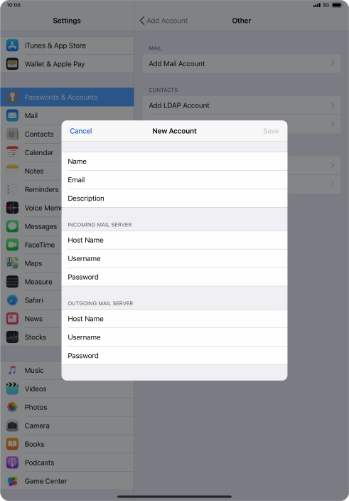 Press Host Name and key in the name or IP address of your email provider's outgoing server. Please note that if you can't send email messages when using your email provider's outgoing server, key in smtp.vodafone.net.au (Vodafone's outgoing server).