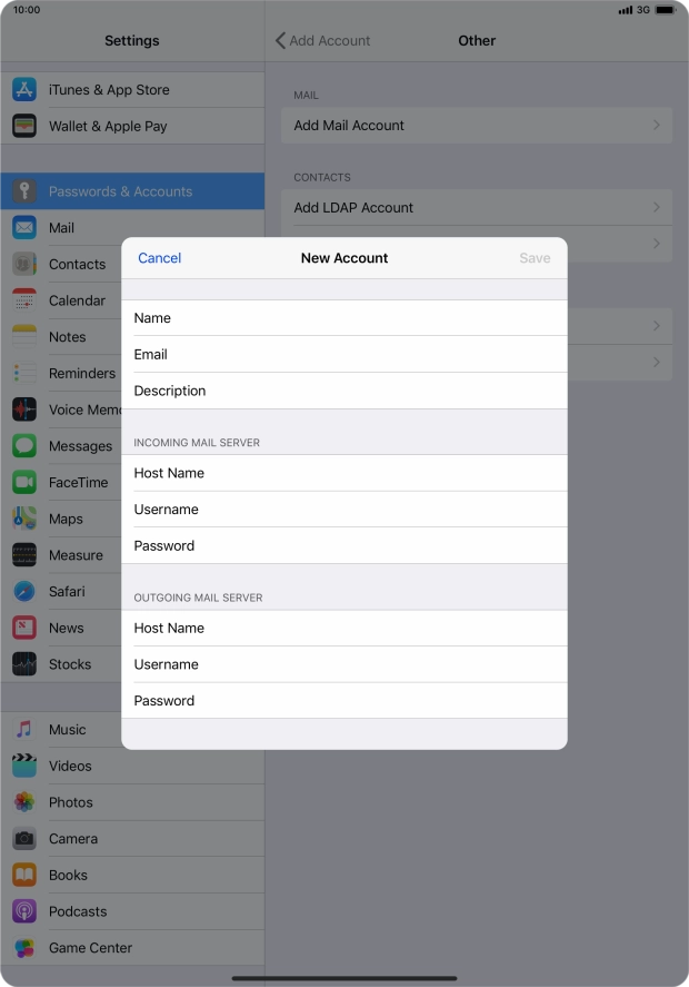 Press Host Name and key in the name or IP address of your email provider's outgoing server. Please note that if you can't send email messages when using your email provider's outgoing server, key in smtp.vodafone.net.au (Vodafone's outgoing server).