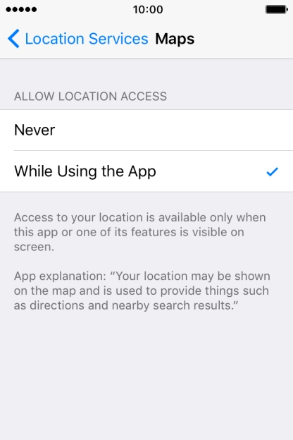 Press the required setting to turn the function on or off.