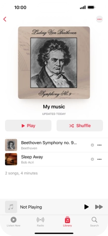 Go to the required category or playlist and press the required audio file.