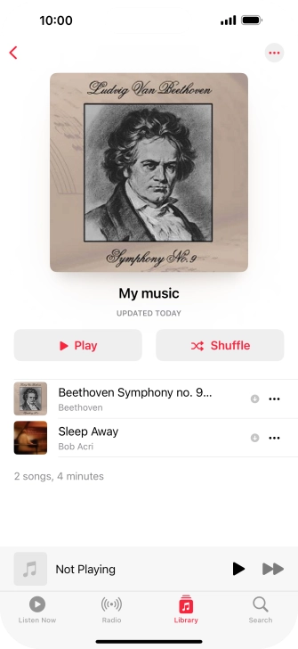 Go to the required category or playlist and press the required audio file.