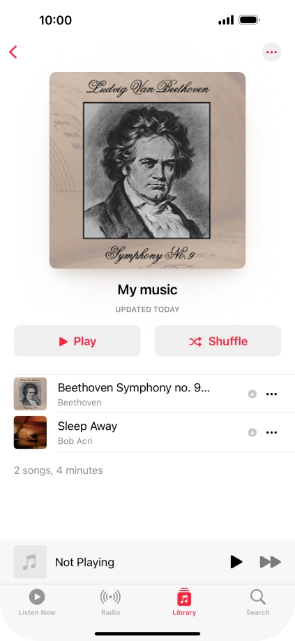 Go to the required category or playlist and press the required audio file.
