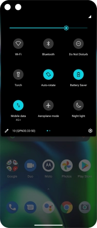 Slide your finger upwards starting from the bottom of the screen to return to the home screen.