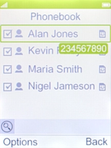 Press the Left selection key.