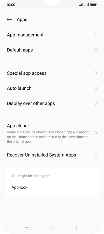 Press App management.