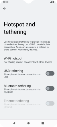 Press Wi-Fi hotspot.