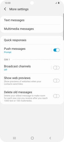Press Text messages.