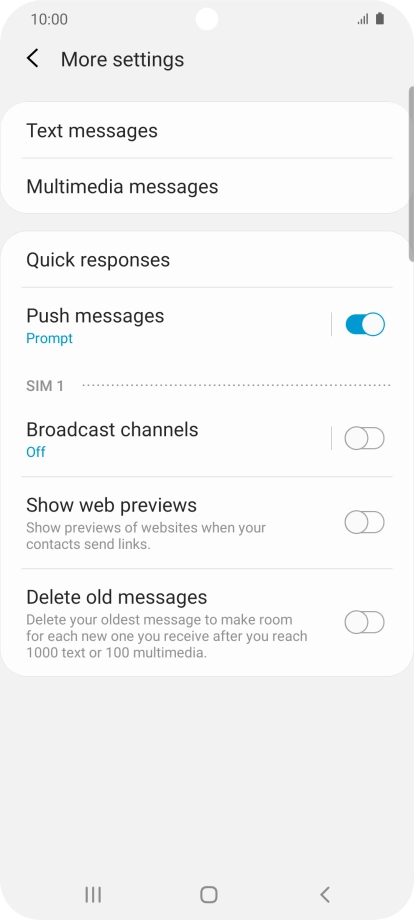 Press Text messages.