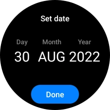 Slide your finger up or down on the screen to set the required date.