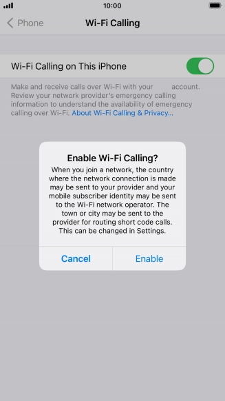 If you turn on the function, press Enable.