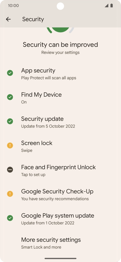 Press More security settings.