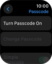 Press Turn Passcode On and key in a lock code of your own choice twice.