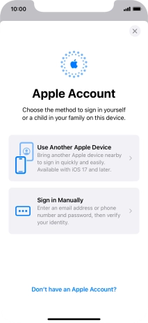 Press Sign in Manually.