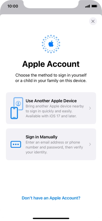 Press Sign in Manually.