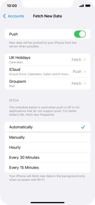 Press the indicator next to 