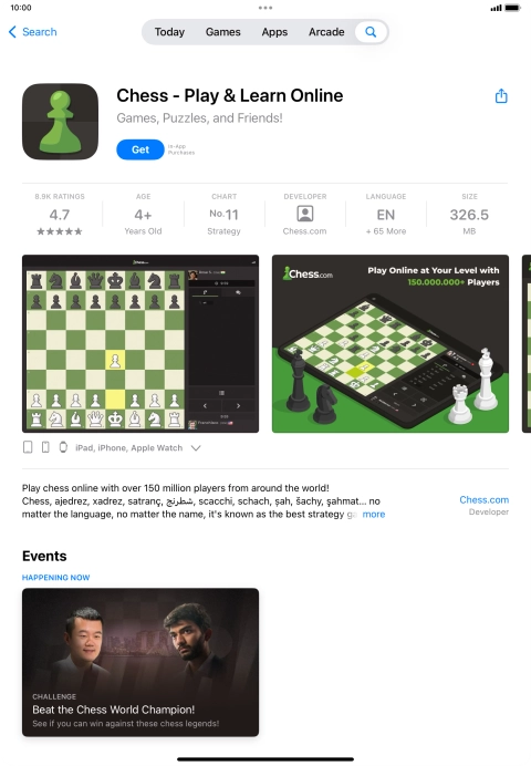 Press Get and follow the instructions on the screen to install the app.