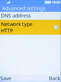 Select Network type.