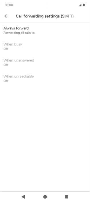 Press the required divert type.
