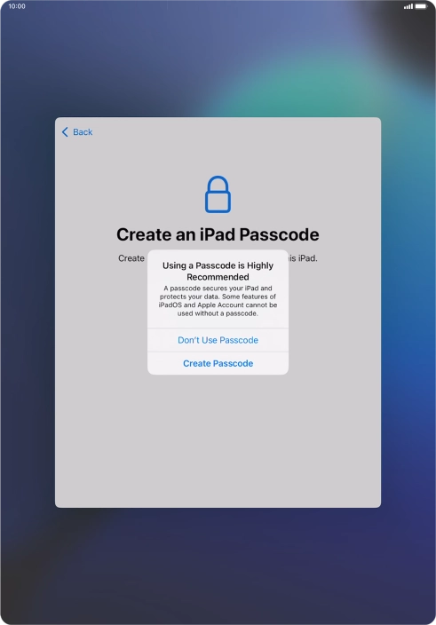 If you turn off the function, press Don't Use Passcode.