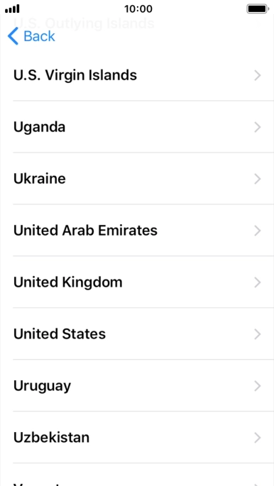 Press the required country or area.