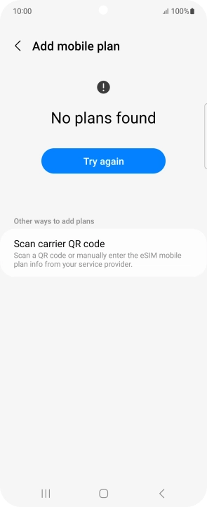 Press Scan carrier QR code.