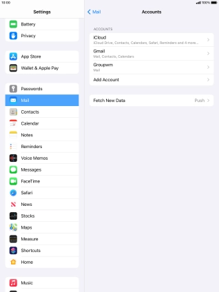 Press the required account.