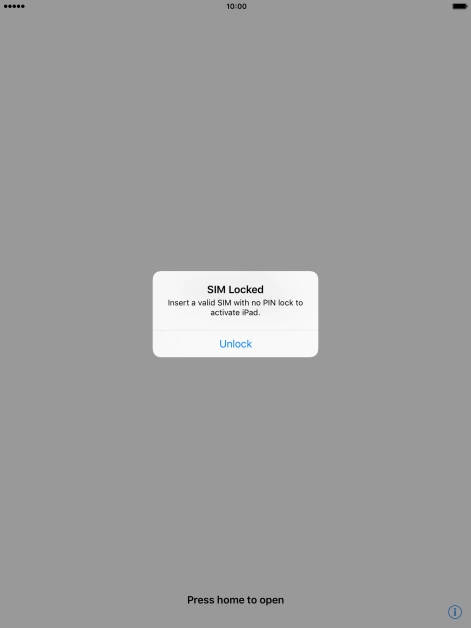 If your SIM is locked, press Unlock. If your SIM is locked, press Unlock.