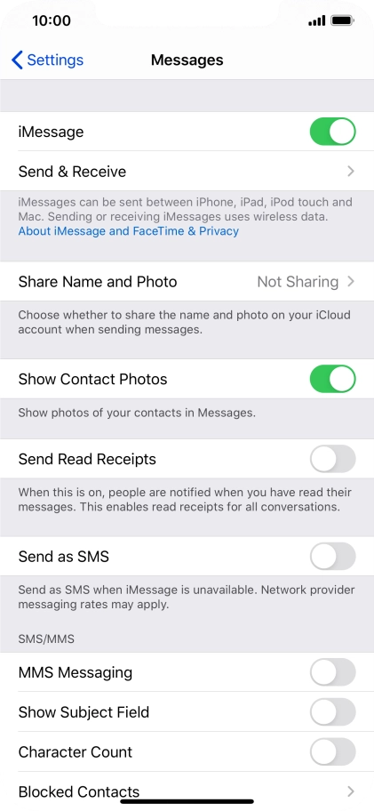 Press the indicator next to 