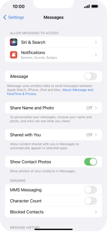 Press the indicator next to 