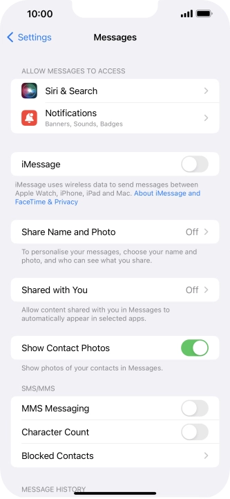 Press the indicator next to 
