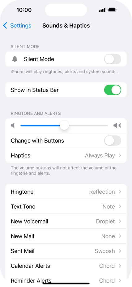 Press the indicator next to 