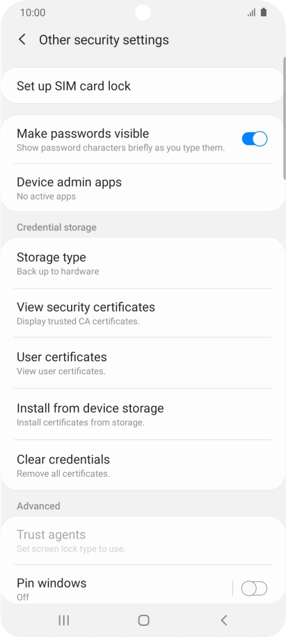 Press Set up SIM card lock.