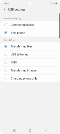 Press Transferring files.