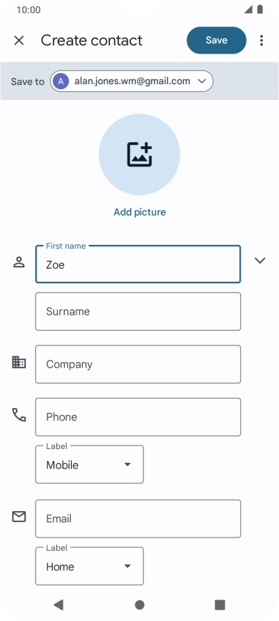 Press Surname and key in the last name.