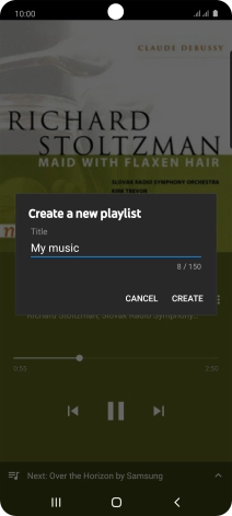 Key in a name for the playlist and press CREATE.