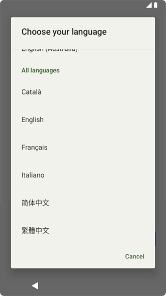 Press the required language.
