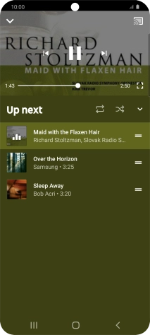 Press the repeat icon to turn the function on or off.