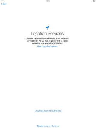 Press Enable Location Services to turn on the function.