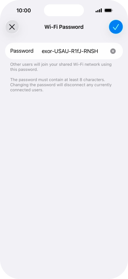 Press the confirm icon.