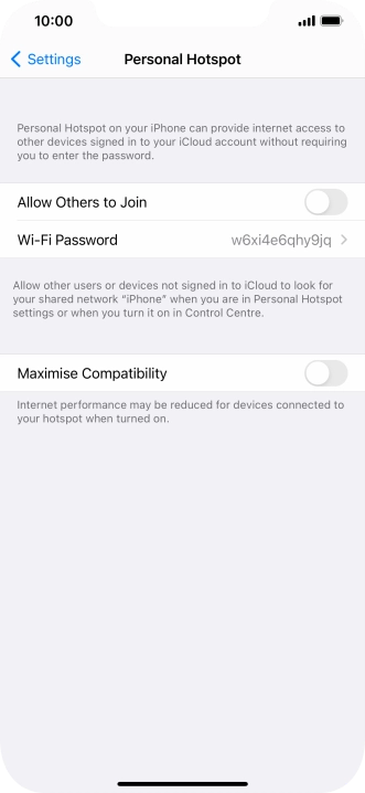 Press Wi-Fi Password and key in the required password.