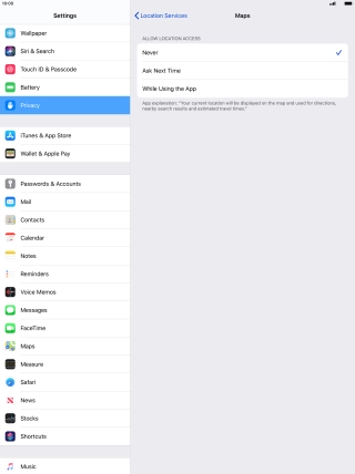 Press the required setting to turn the function on or off. Press the required setting to turn the function on or off.