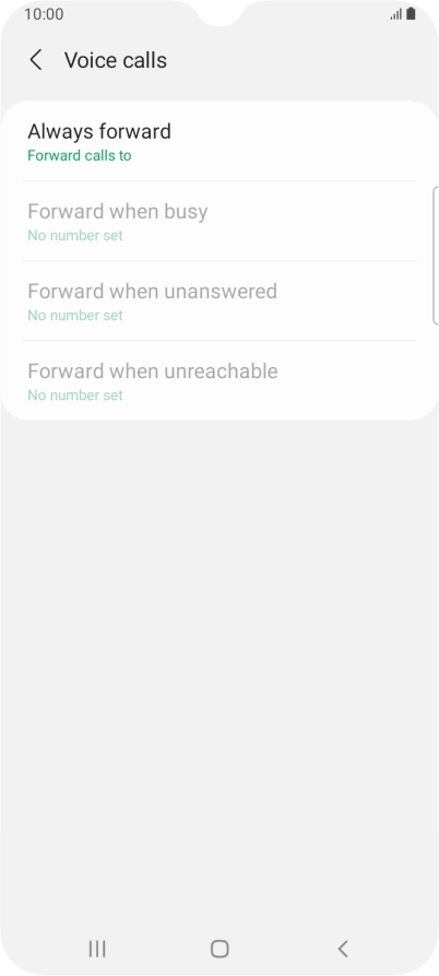 Press the required divert type.