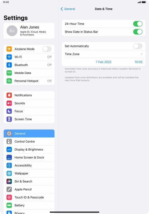Press the indicator next to 