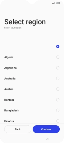 Press the required region.