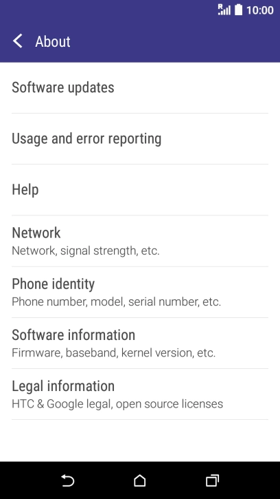 Press Software updates. If a new software version is available, it's displayed. 
Follow the instructions on the screen to update the phone software.