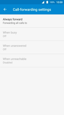 Press the required divert type.
