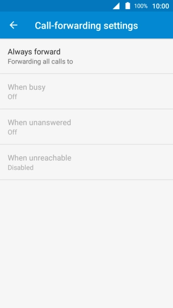 Press the required divert type.