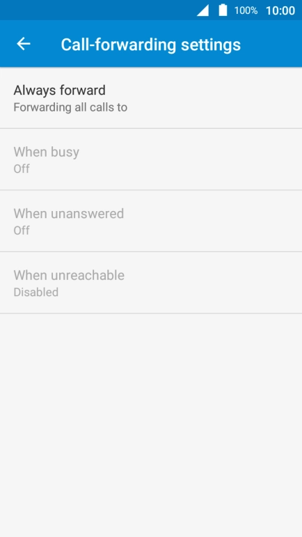 Press the required divert type.