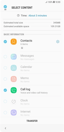 Press the required data types. Press the required data types.