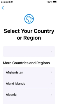 Press the required country or area.